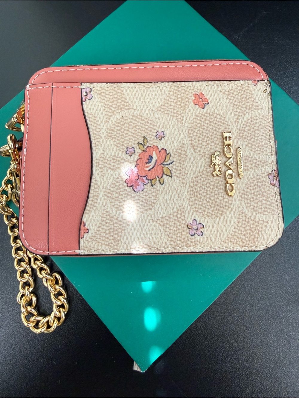 Coach Wallet Case Pink Floral with Chain New With Tags - Picture 3 of 8